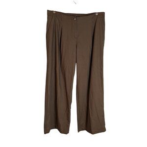 J.Jill Stretch Pleated Wide Leg Pants Trouser Elastic Brown Womens Size 16P